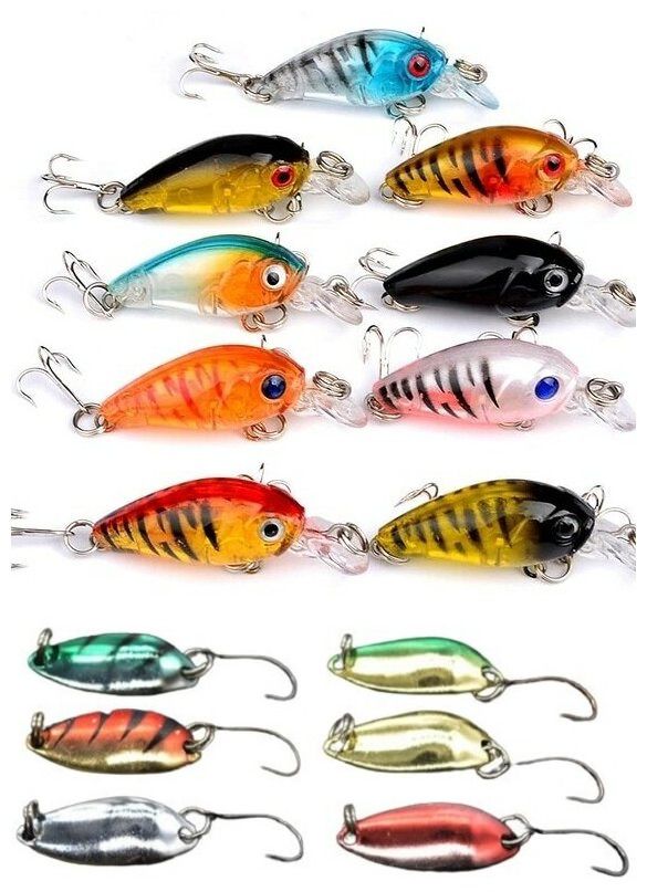 фото Набор воблеров и блесен на форель. 15 предметов. lucky fish. kit425