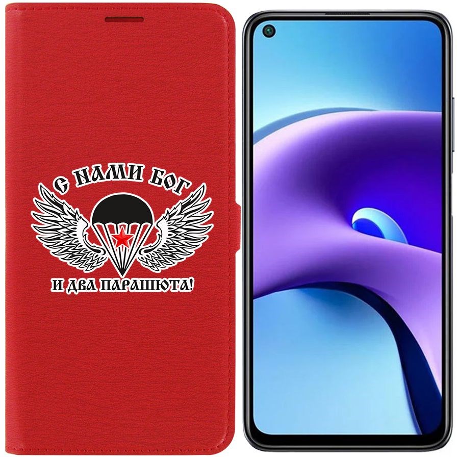 фото Чехол krutoff eco book для xiaomi redmi note 9t с нами бог (красный)