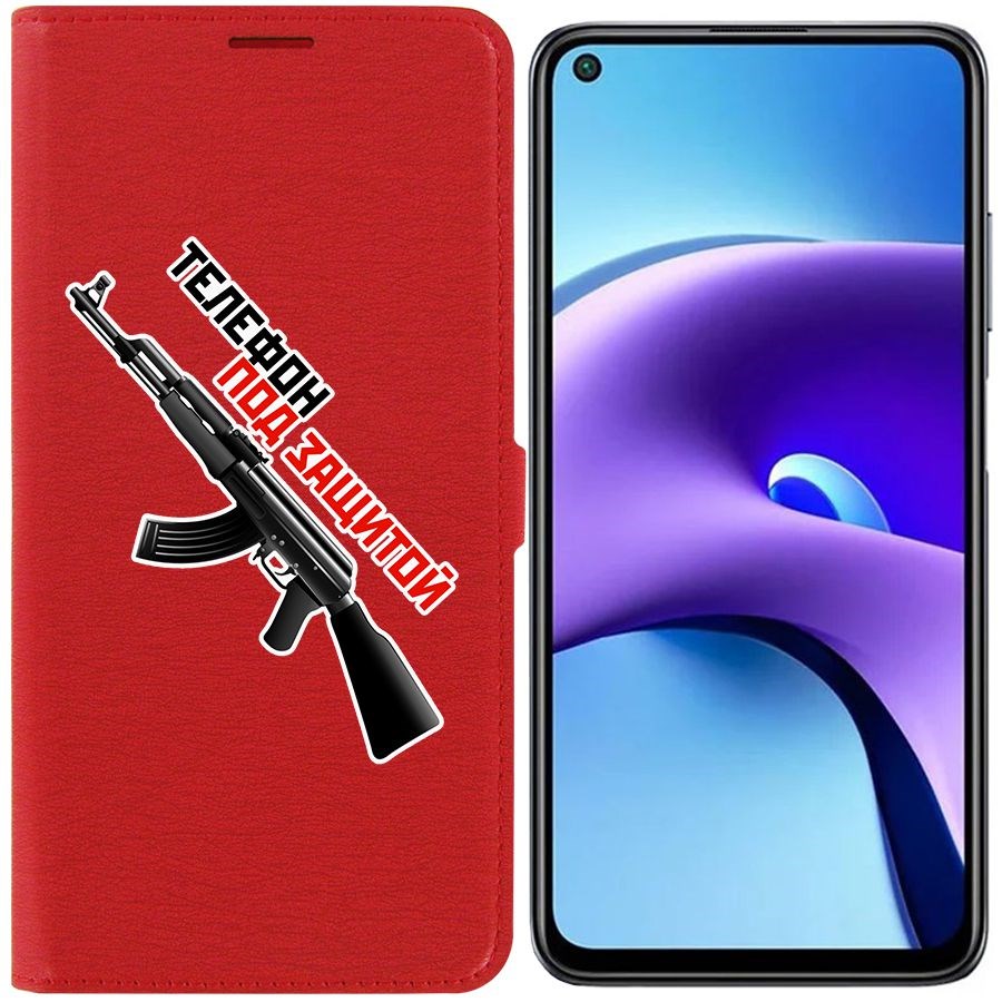 фото Чехол krutoff eco book для xiaomi redmi note 9t телефон под защитой (красный)