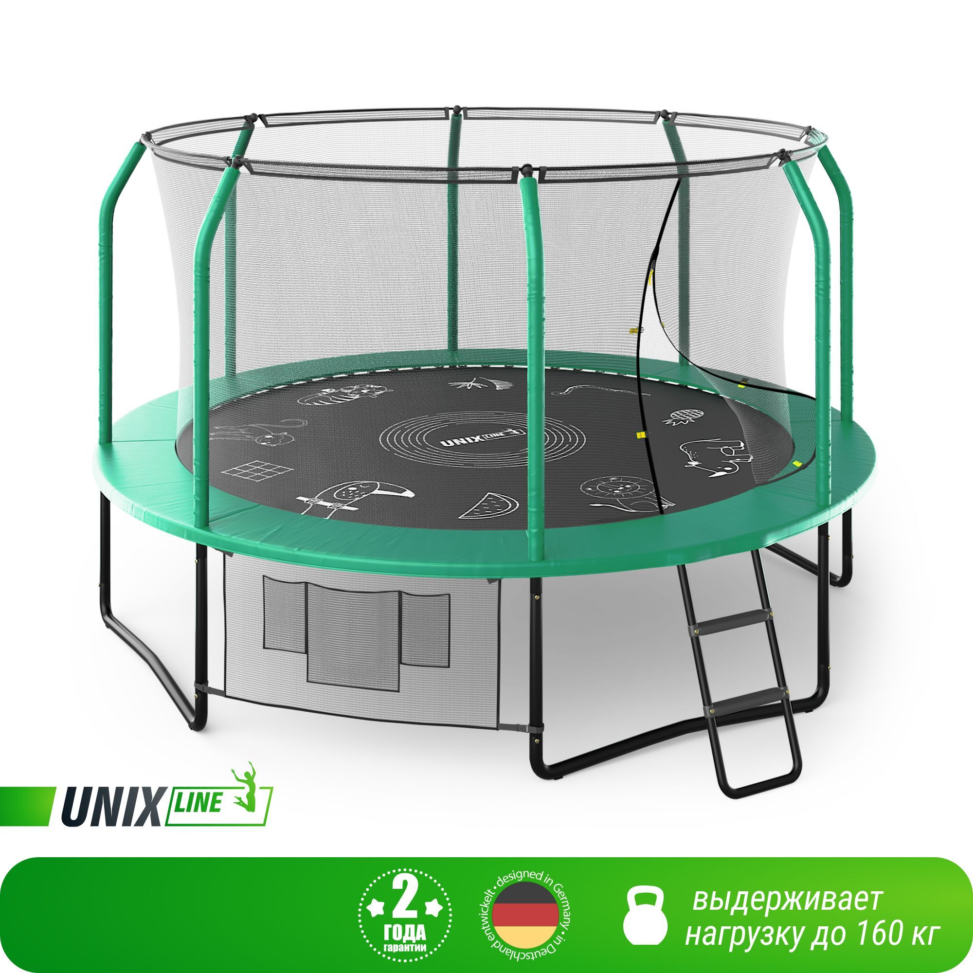 

Батут UNIX Line SUPREME GAME 12 ft (green) ТRUSUG12GR, Зеленый, Supreme Game
