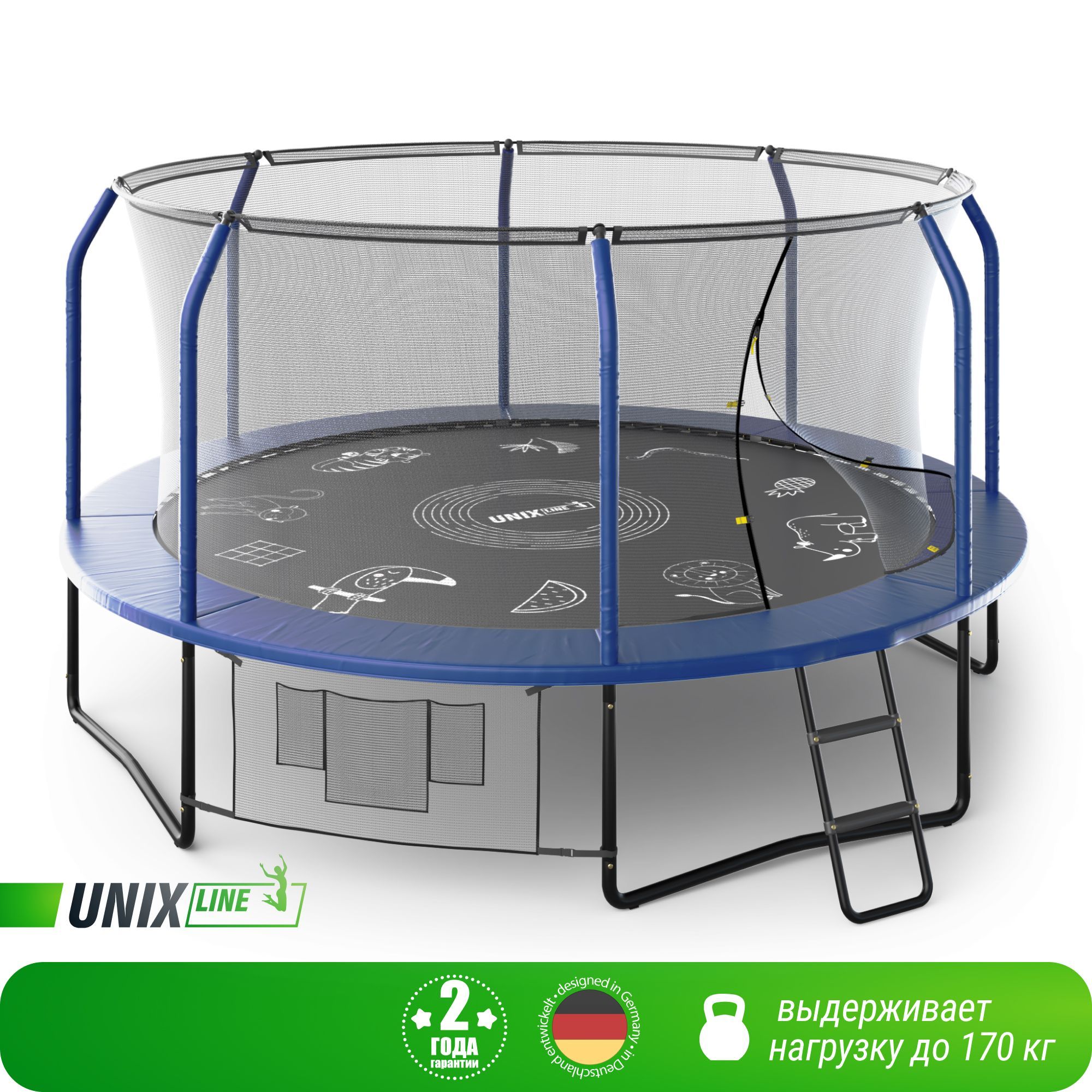 

Батут UNIX Line SUPREME GAME 14 ft (blue) TRUSUG14BL, Синий, Supreme Game