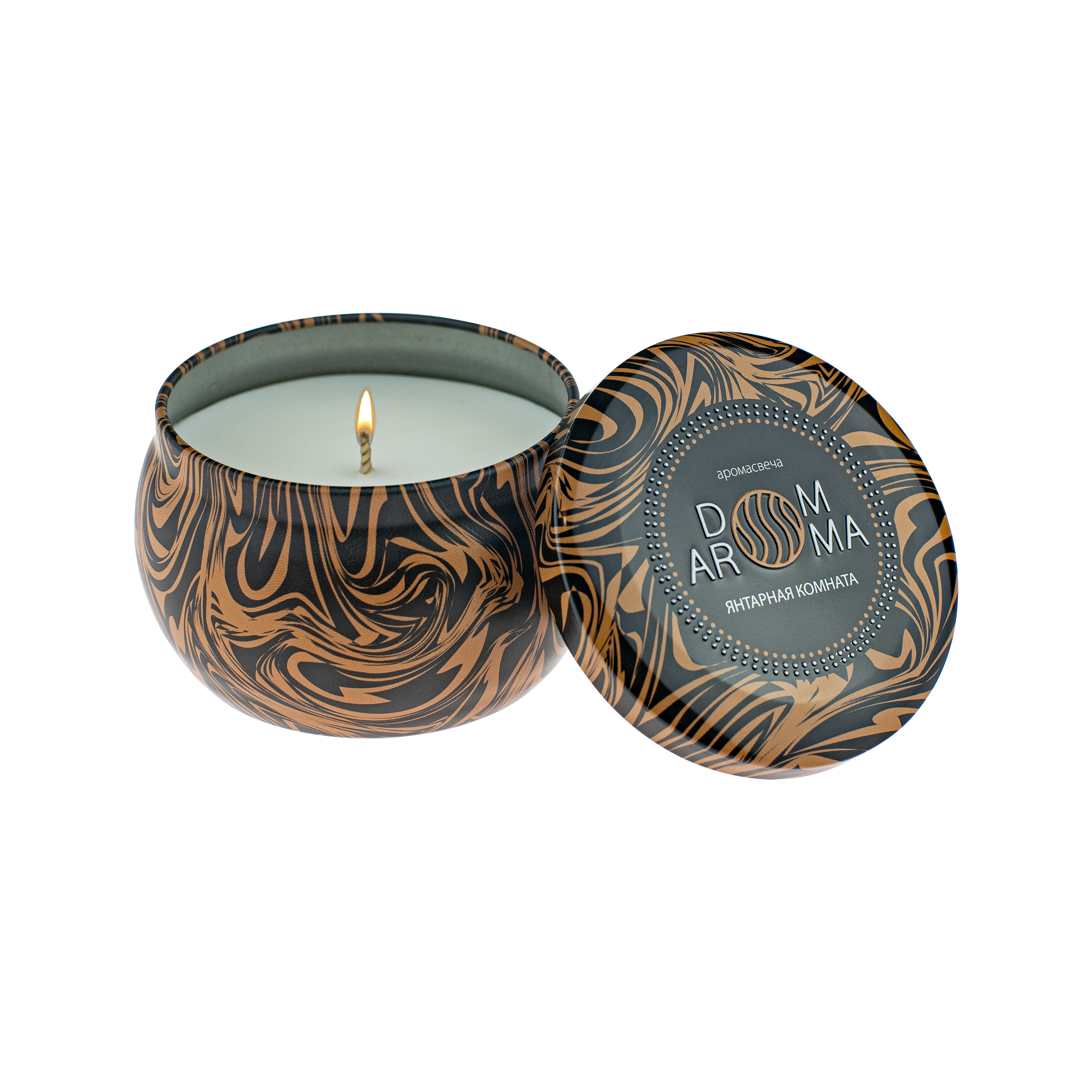 

Ароматическая свеча DOM AROMA Янтарная комната, 7 х 7 х 5