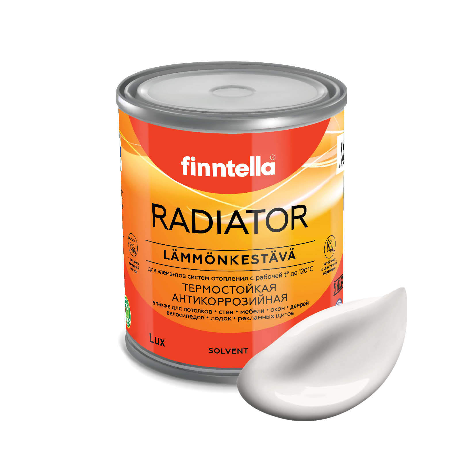 

Краска RADIATOR, MAITO молочно-белый, 0,9л, RADIATOR специализированная для батарей и радиаторов отопления