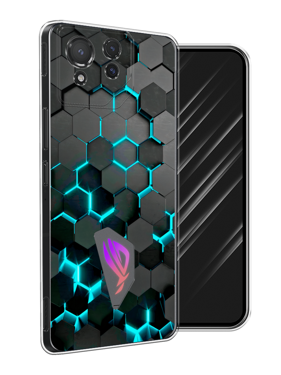 

Чехол Awog на Asus ROG Phone 8 "Соты бирюзовые", Черный;бирюзовый;синий, 45150-1