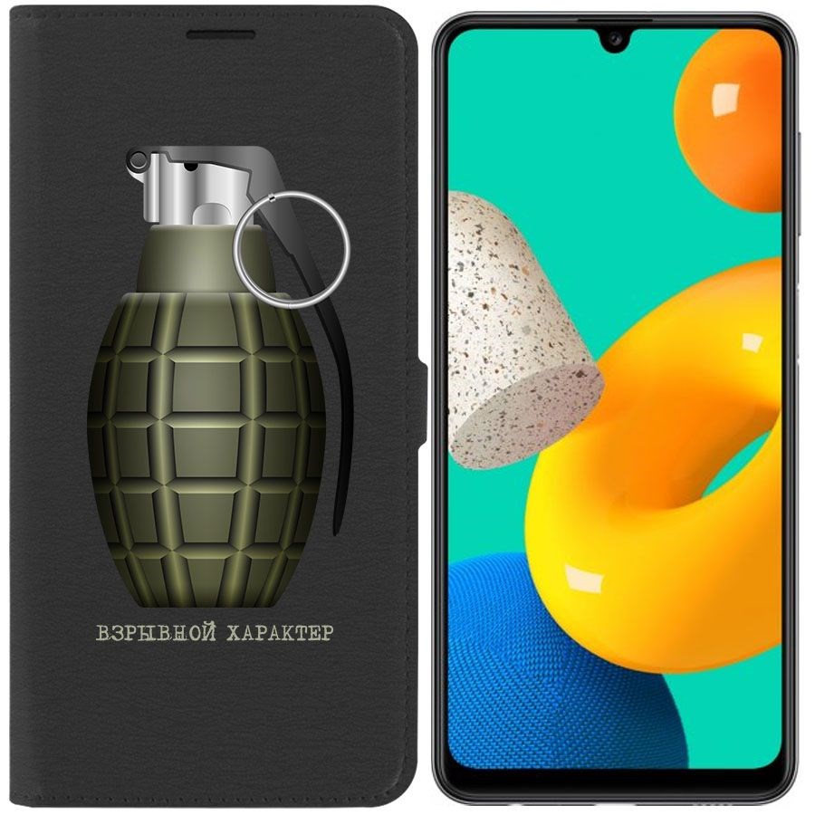 фото Чехол krutoff eco book для samsung galaxy m32 (m325) взрывной характер (черный)