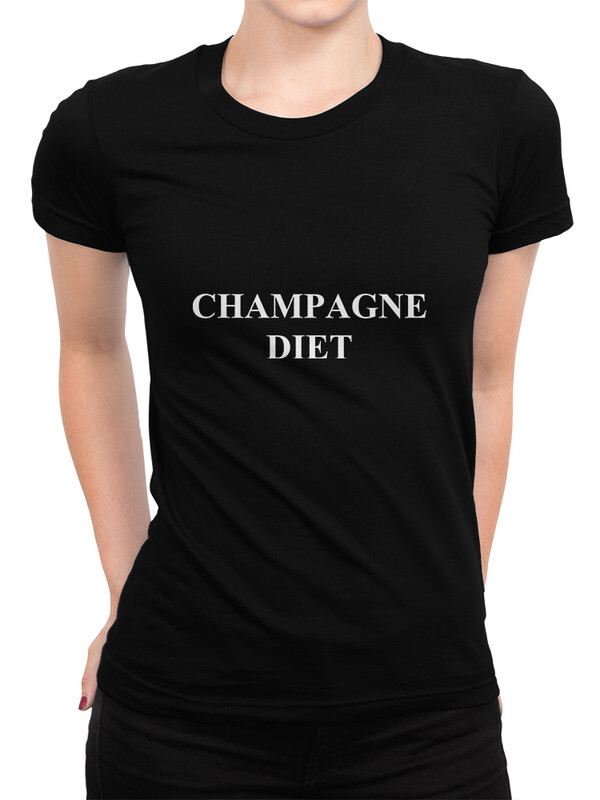 

Футболка женская Dream Shirts Шампанская Диета черная M, Шампанская Диета