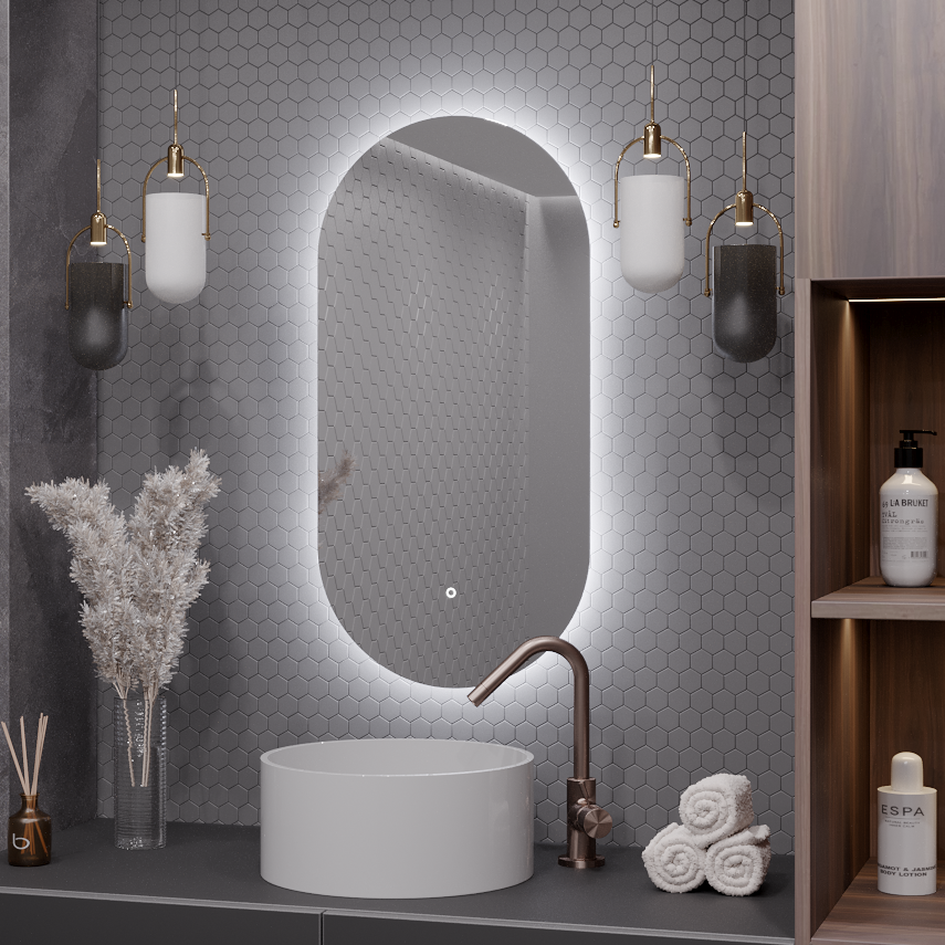 Зеркало для ванной Alias Олимпия 80*40  с холодной LED-подсветкой и антизапотеванием венето спальня зеркало навесное