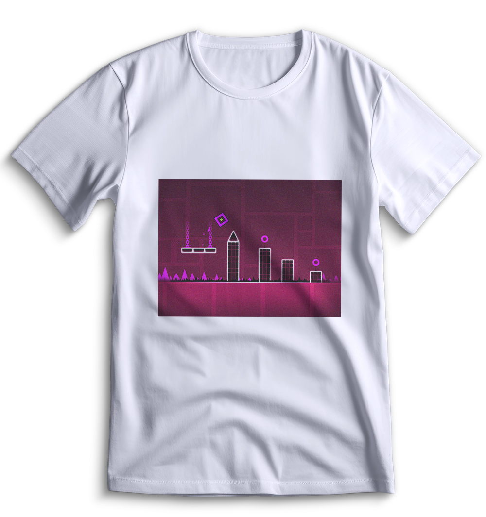 Белая футболка Top T-shirt Geometry Dash 0044 размера S