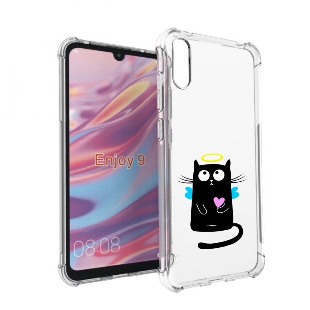 

Чехол бампер MyPads Кот ангелок для Huawei Enjoy 9., Прозрачный, Tocco