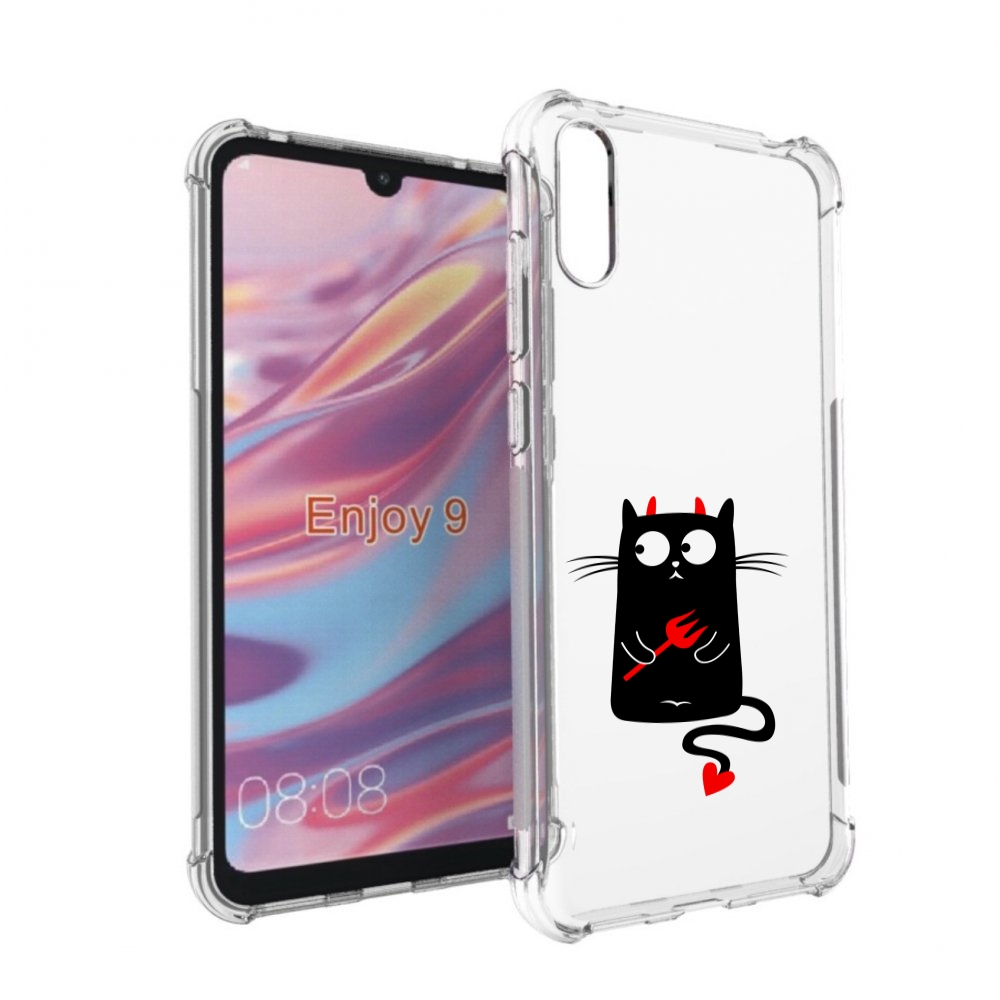 Чехол бампер MyPads Кот демон для Huawei Enjoy 9.