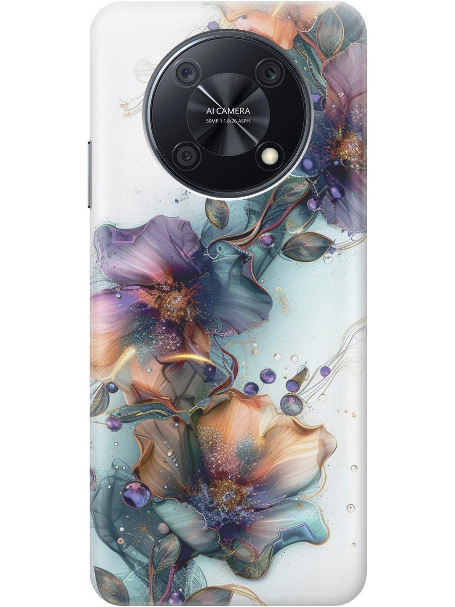 

Силиконовый чехол на Huawei nova Y90 с принтом "Мистические цветы", Прозрачный;белый;зеленый, 740188610