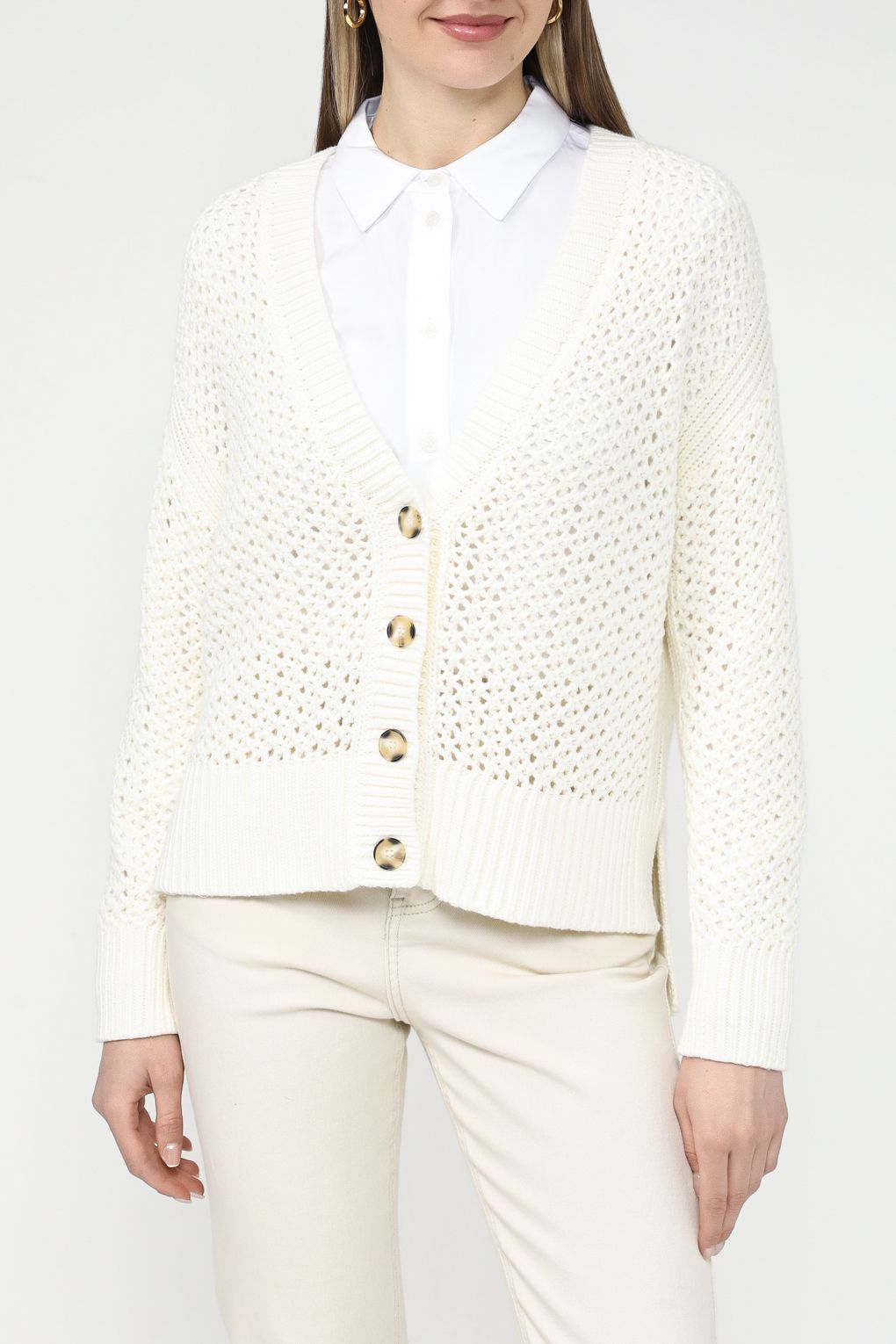 

Кардиган женский SABRINA SCALA SS2403T4224 белый M, SS2403T4224