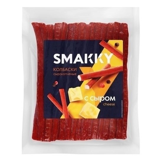 Колбаски Smakky Швейцарские с сыром сырокопченые 280 г