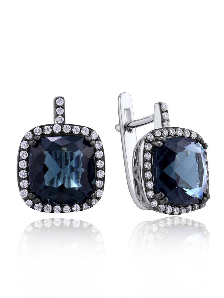 

Серьги из серебра VALTERA 117573, топаз искусственный/циркон, 117573