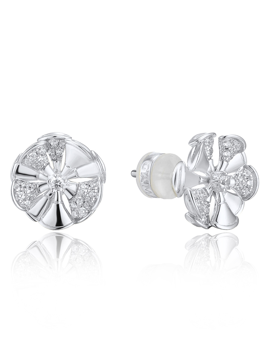 

Серьги пусеты из серебра VALTERA 115401, циркон, 115401