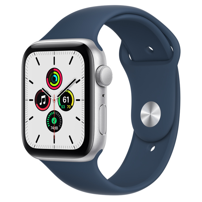 фото Смарт-часы apple watch se gps 44mm silver al. case/abyss blue (mkq43gk/a) (греция gr)