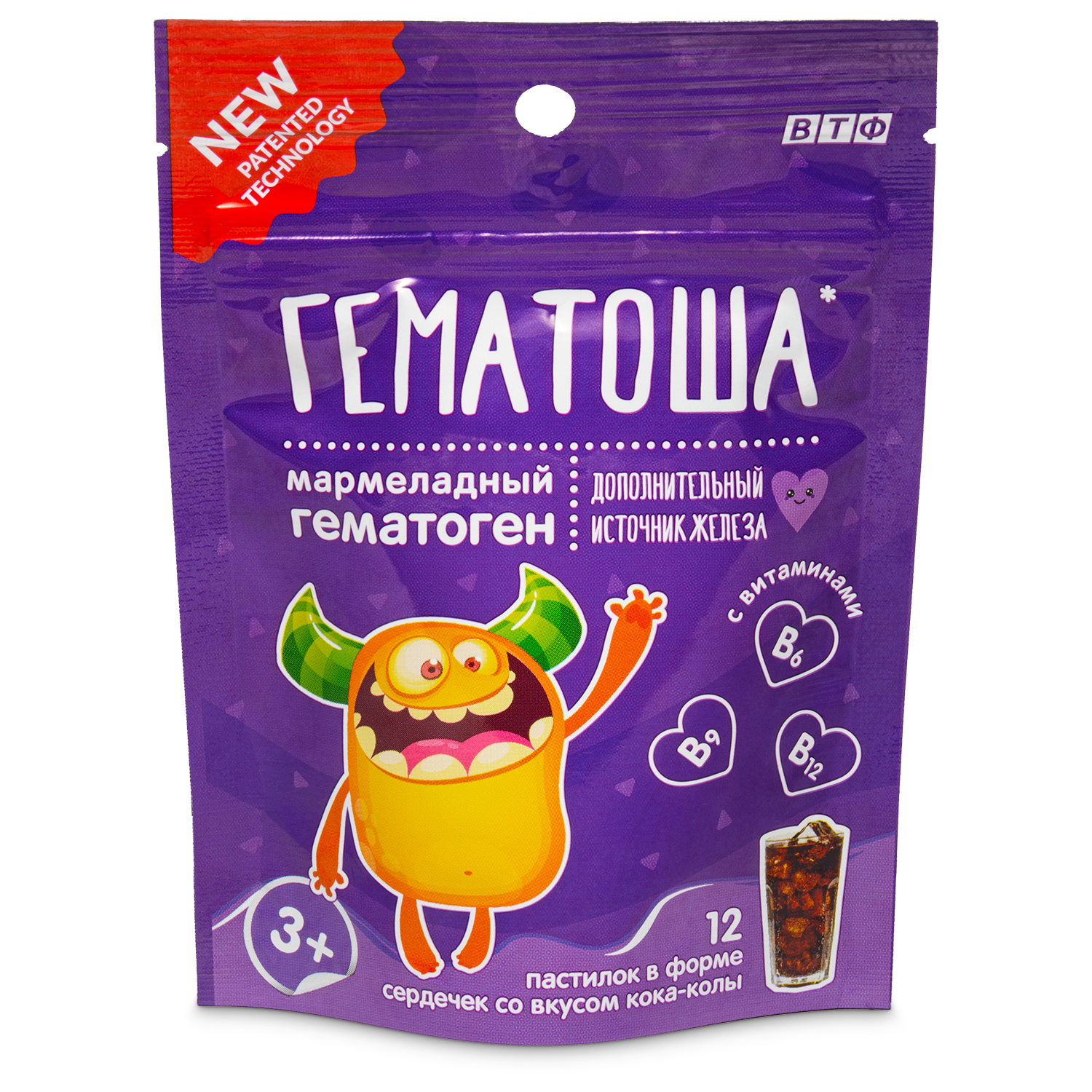 

Мармеладные пастилки ВТФ Гематоша, кола, 12 шт, Гематоша
