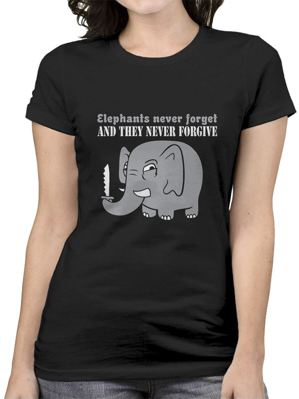 

Футболка женская Dream Shirts Слоны Никогда Не Забывают черная M, Слоны Никогда Не Забывают