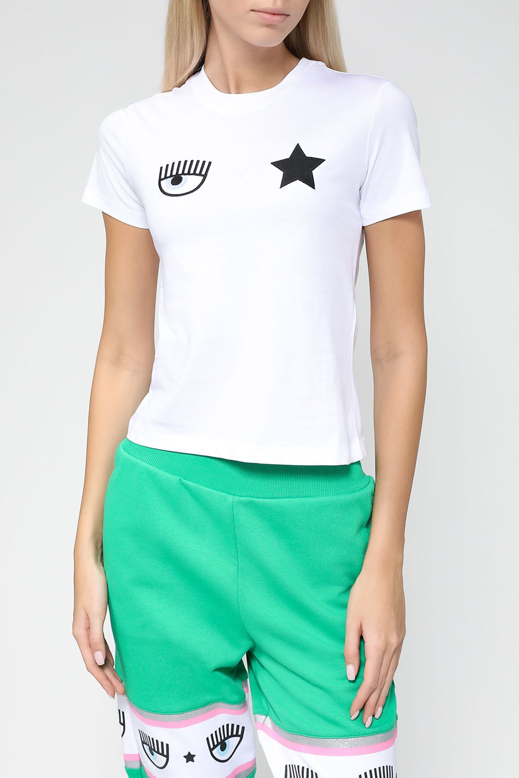 

Футболка женская CHIARA FERRAGNI 74CBHT07 белая S, Белый, 74CBHT07