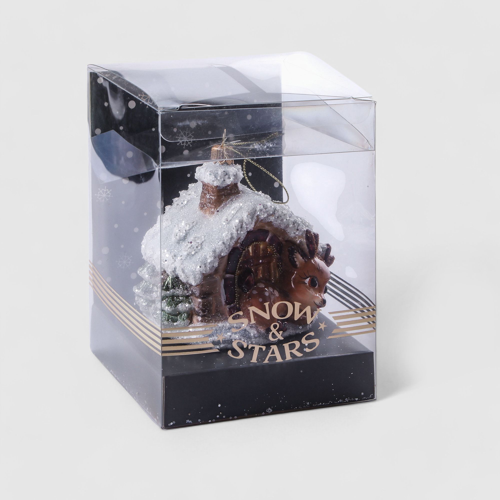 

Елочная игрушка Snow & Stars Оленёнок возле избы