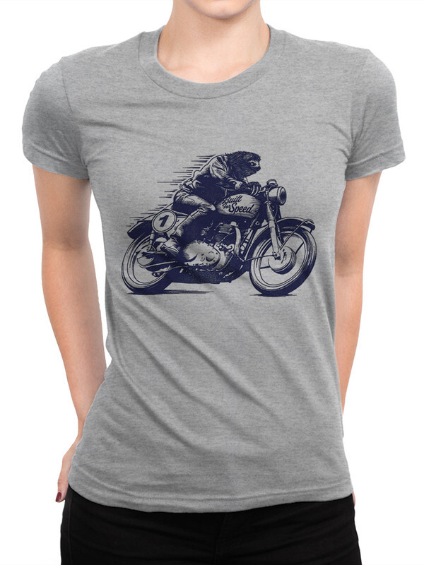 

Футболка женская Dream Shirts Ленивец - Байкер серая XL, Ленивец - Байкер