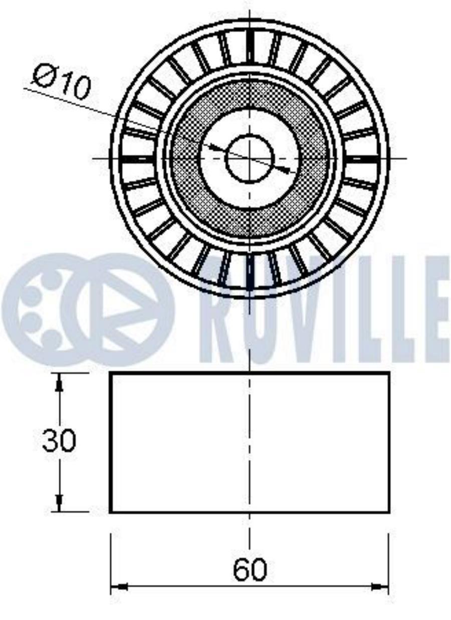 

Ролик Руч.Ремня Peugeot 206,Partner/Citroen Berlindo,Xsara 1.4,1.6L 1Шт Ruville 541465