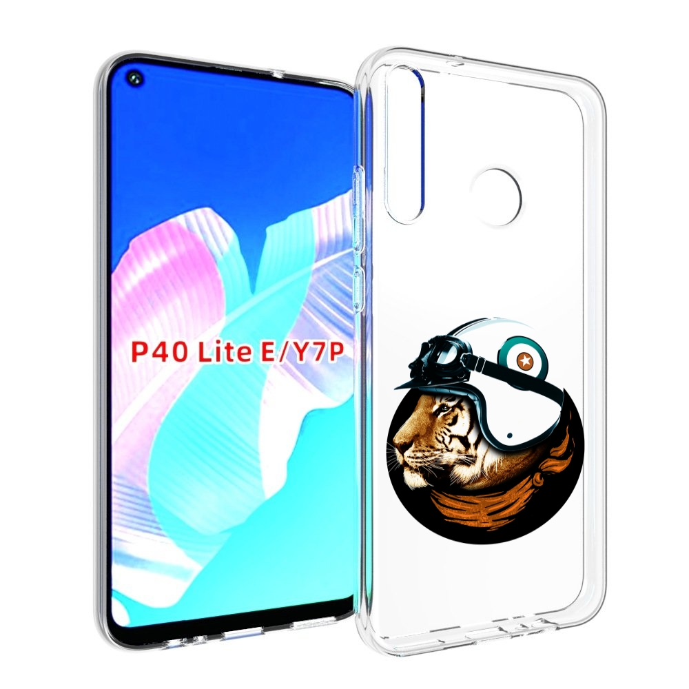 Чехол бампер MyPads Тигр в шлеме для Huawei P40 Lite E.