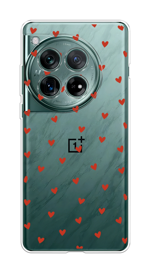 

Чехол на OnePlus 12 "Red hearts", Красный;прозрачный, 154450-1