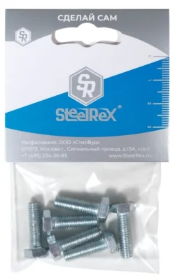 фото Болт din 933 кл 5,8, цинк м 5х 15 уп. - 8 шт.steelrex nobrand