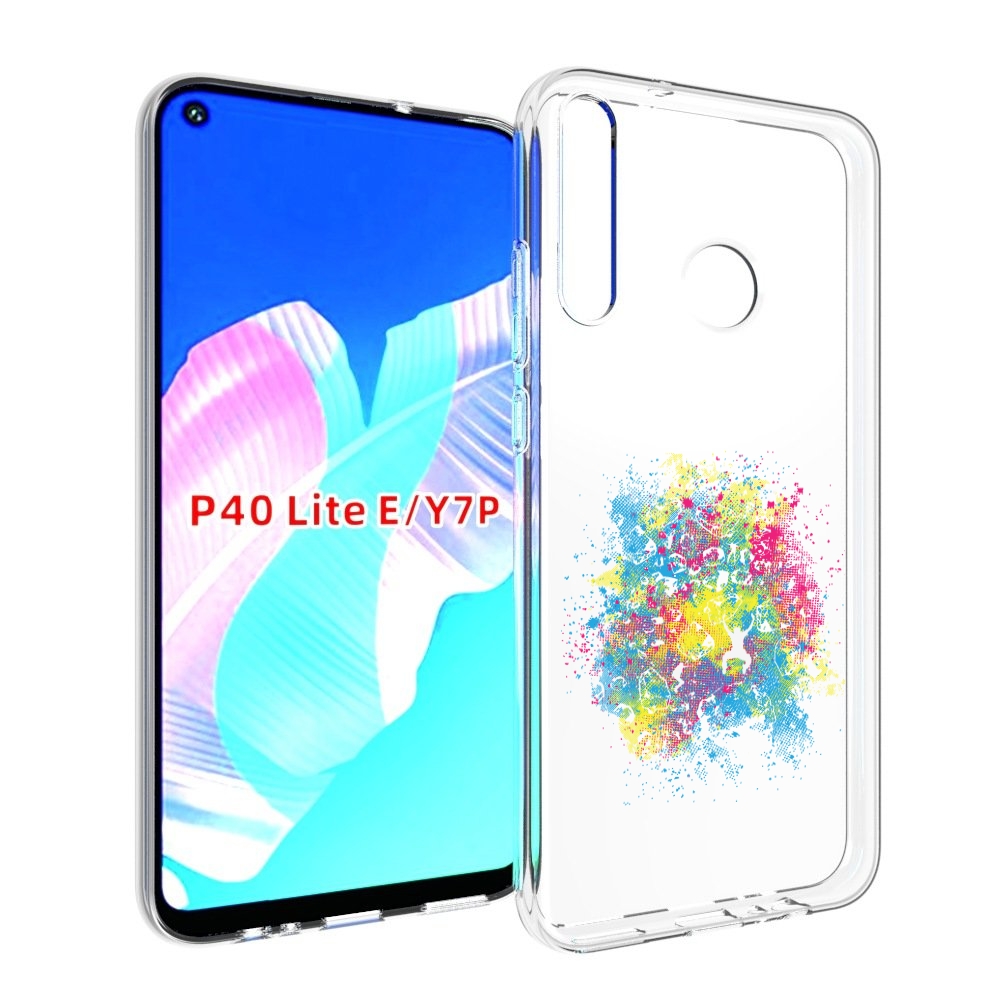 

Чехол бампер MyPads акварель абстракция для Huawei P40 Lite E., Прозрачный, Tocco