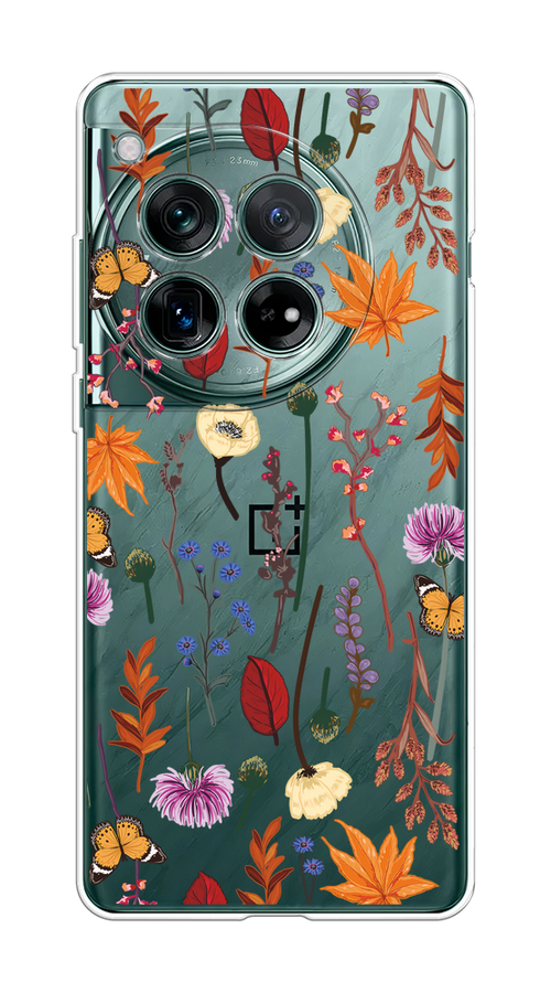 

Чехол на OnePlus 12 "Orange Purple flowers", Оранжевый;красный;розовый;желтый;прозрачный, 154450-1