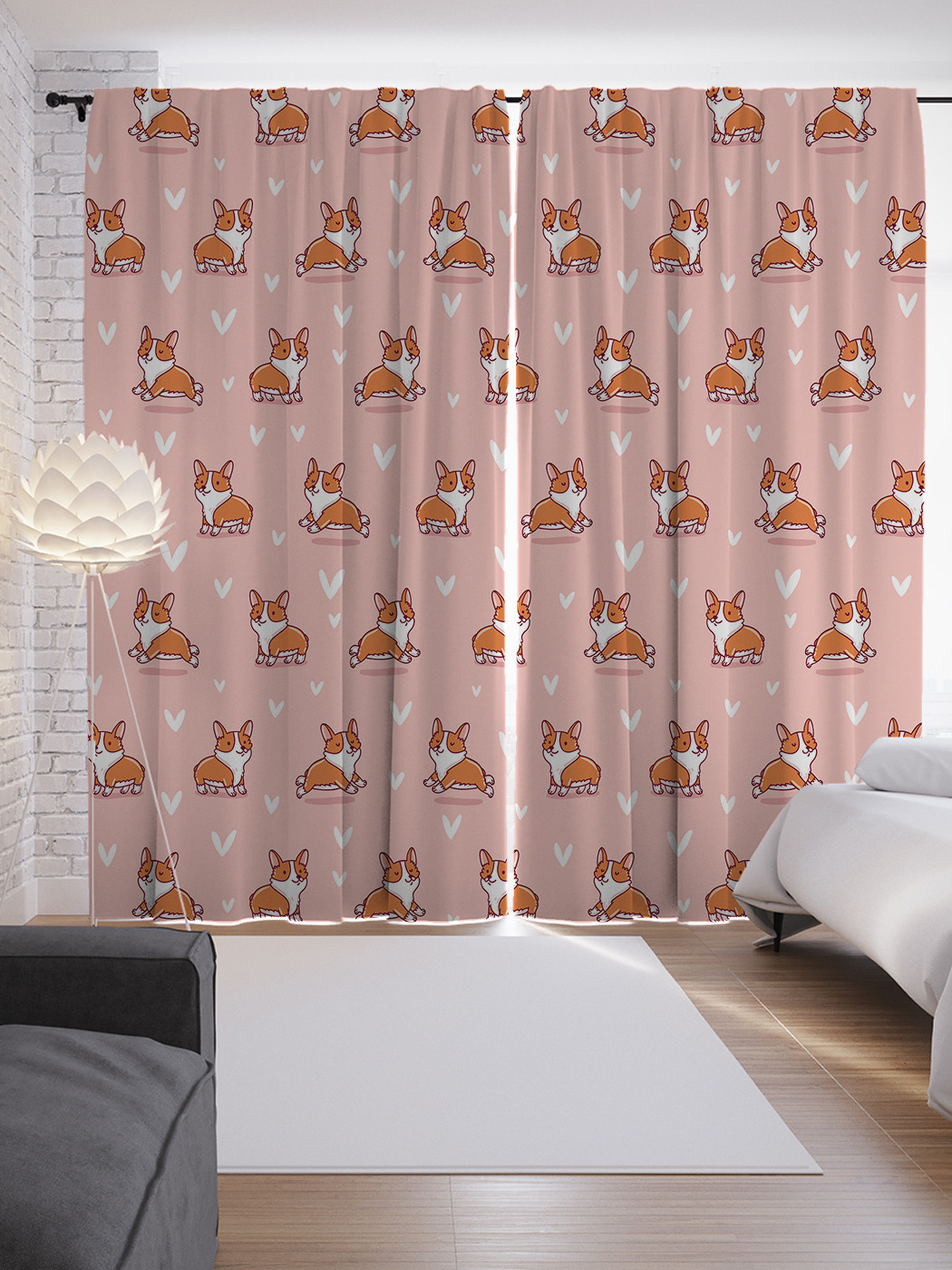 

Шторы JoyArty с фотопечатью "Корги королевы" из сатена, 290х265 см, Корги королевы