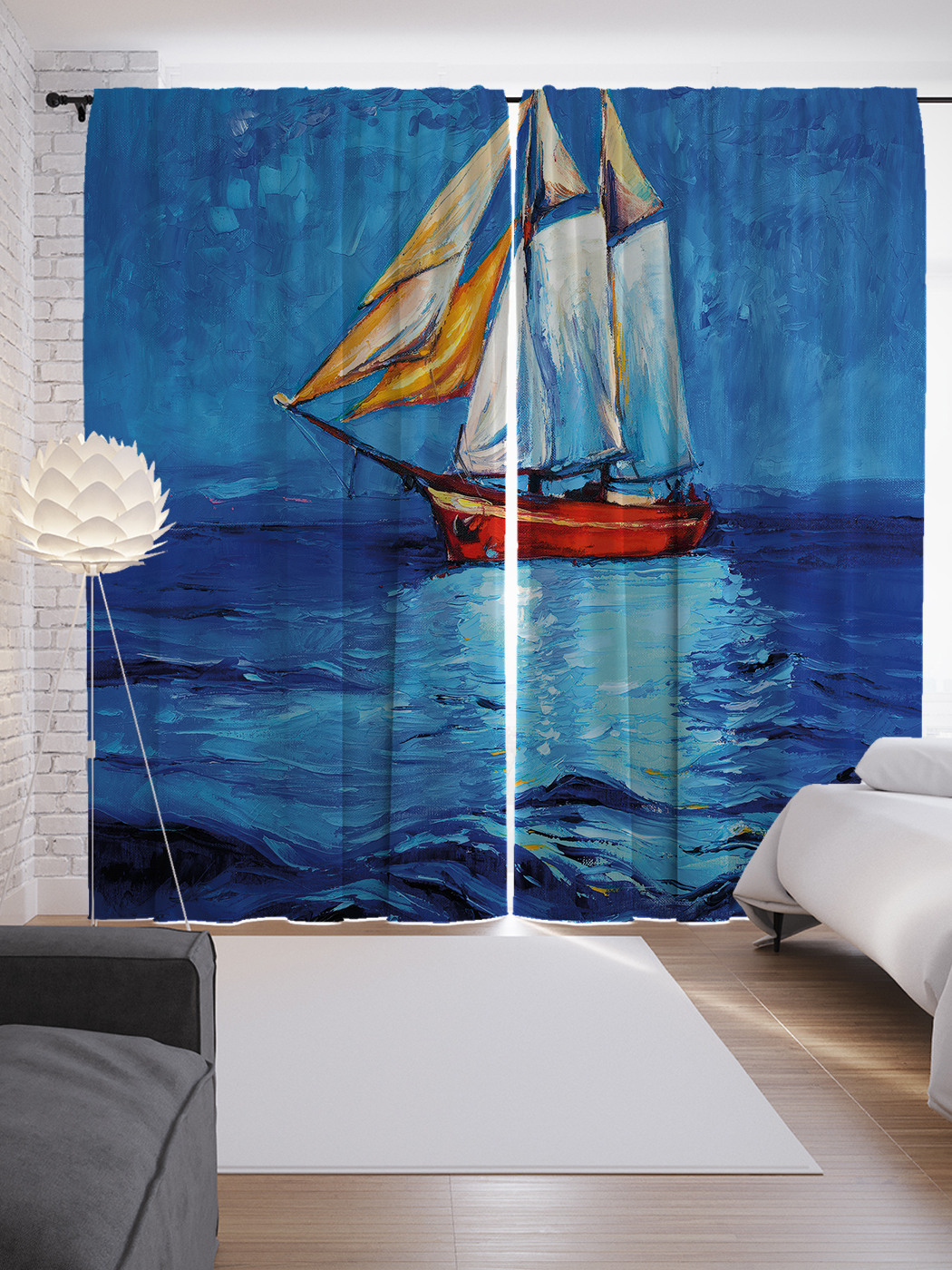 

Шторы JoyArty с фотопечатью "Корабль в море" из сатена, 290х265 см, Корабль в море