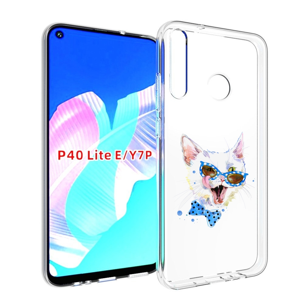

Чехол бампер MyPads белый кот для Huawei P40 Lite E., Прозрачный, Tocco