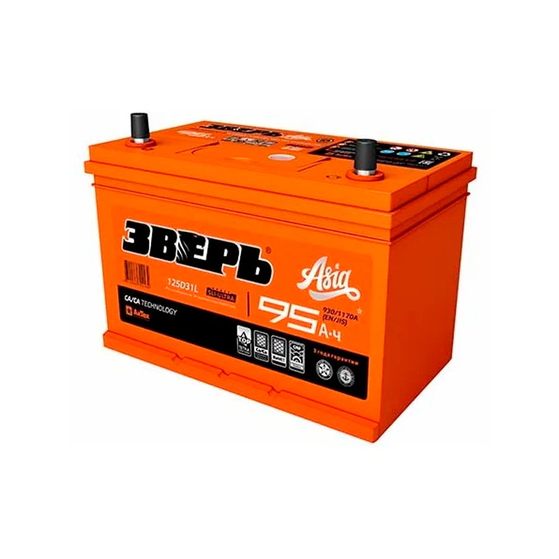 

Акб Asia 95 А/Ч О.П. Зверь Ca+ Ток 930 306 Х 175 Х 225 АкТех арт. ZVA 95-З-R