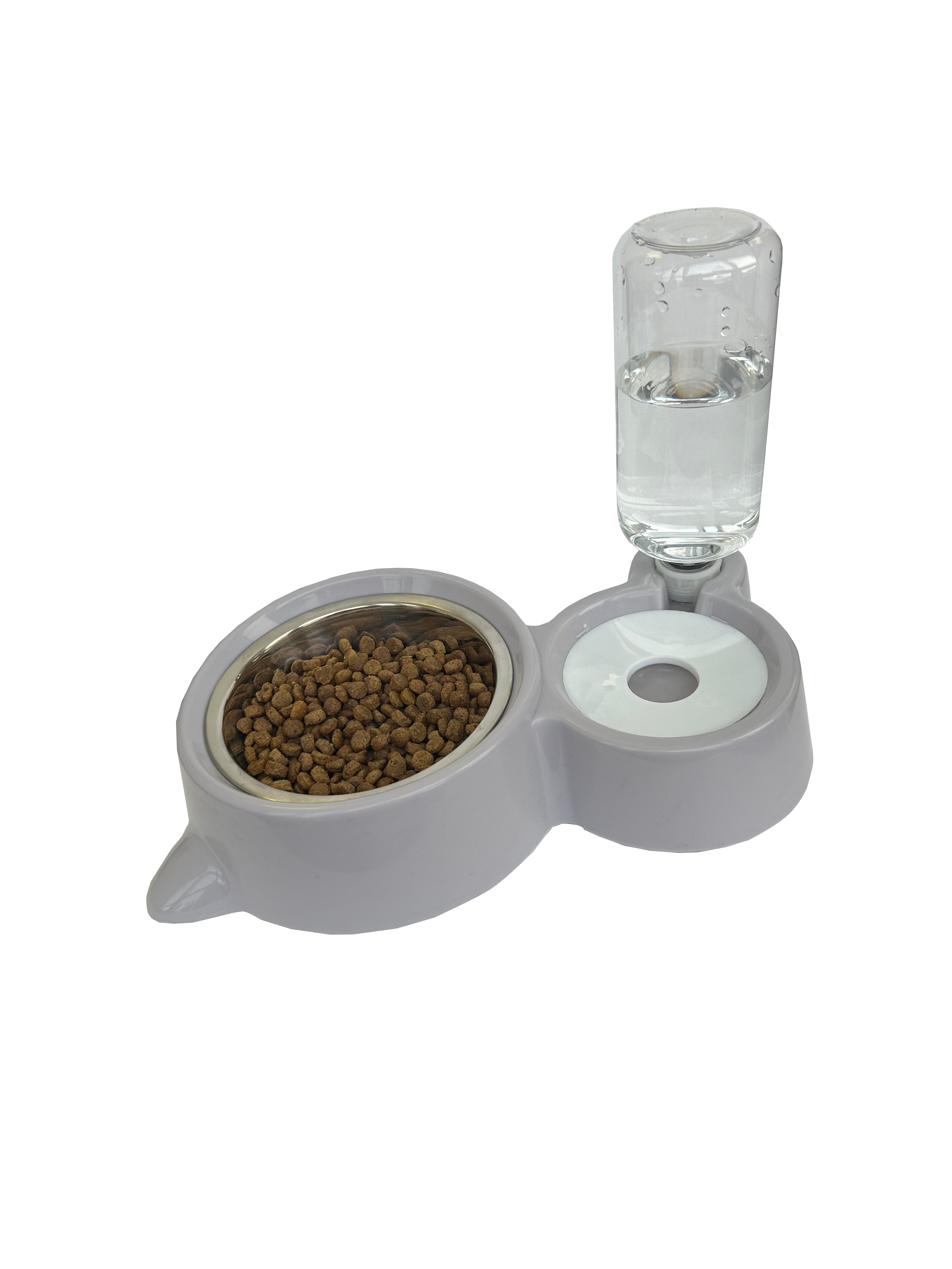 Автокормушка для животных Ihome, серая, пластик, 0,95 л, 31х18х7 см