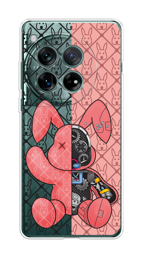 

Чехол на OnePlus 12 "Киборг-заяц розовый", Розовый;прозрачный;черный, 154450-1