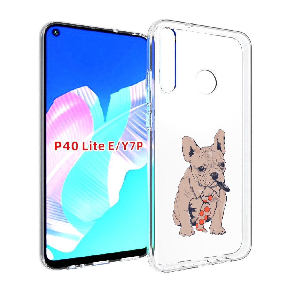 

Чехол бампер MyPads бульдог с сигарой для Huawei P40 Lite E., Прозрачный, Tocco
