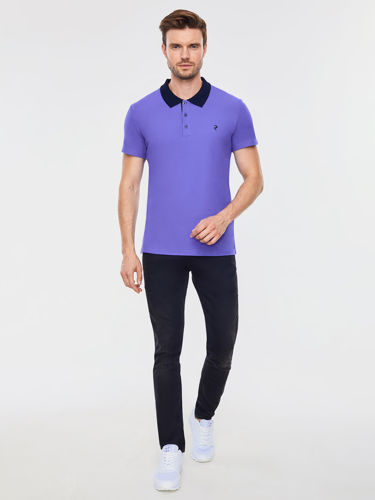 

Футболка мужская Addic классическая фиолетовая 46 RU, Фиолетовый, классическая