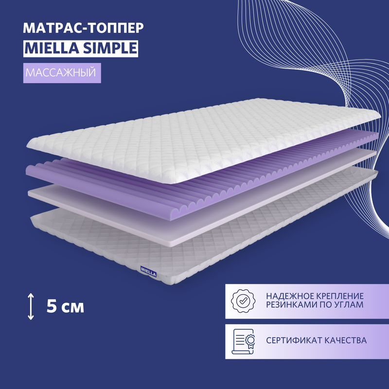 

Топпер детский Miella Simple ортопедический для кроватки, новорожденным, 60x140 см, Simple