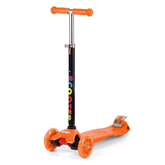 фото Самокат трехколесный scooter со светящимися колесами оранжевый а1092117