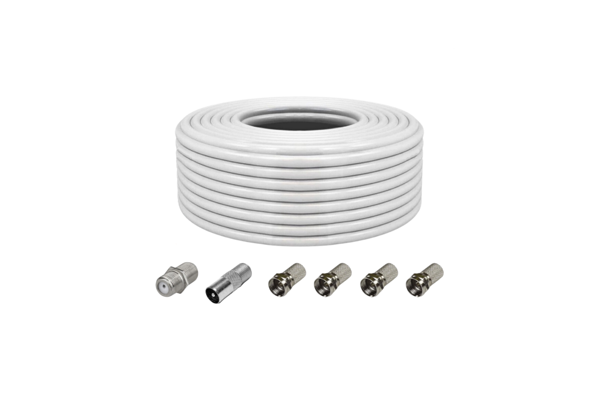 Коаксиальный кабель Mobicent RG-6 5 м (75 Ом) с комплектом переходников рейлинг 60 см d 1 см c комплектом для монтажа хром