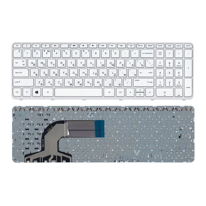 

Клавиатура для ноутбука HP Pavilion 15-e белая с рамкой