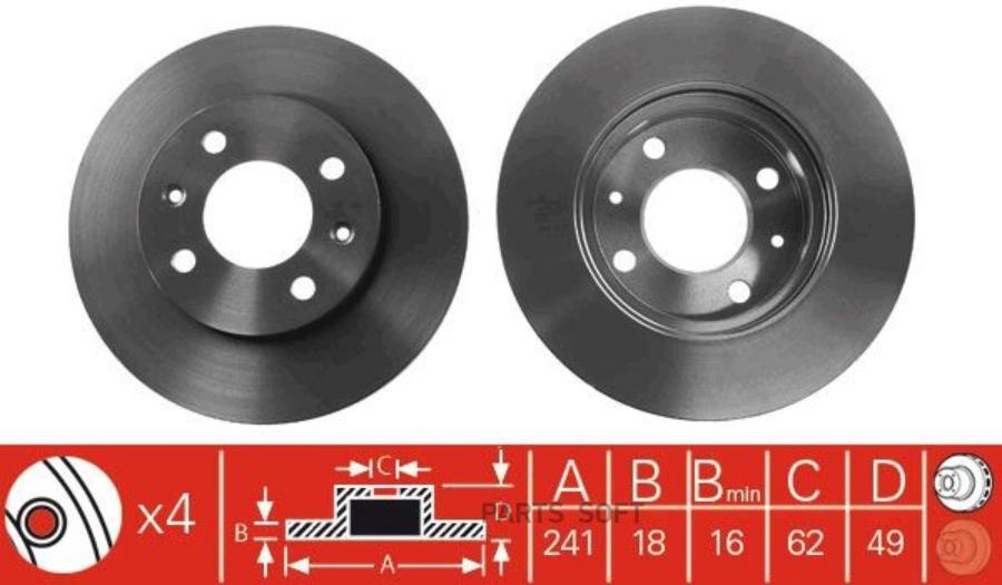

Диск тормозной передний HYUNDAI i10/KIA Picanto /Vent D=241mm ZF Russia DF4458 ZFR