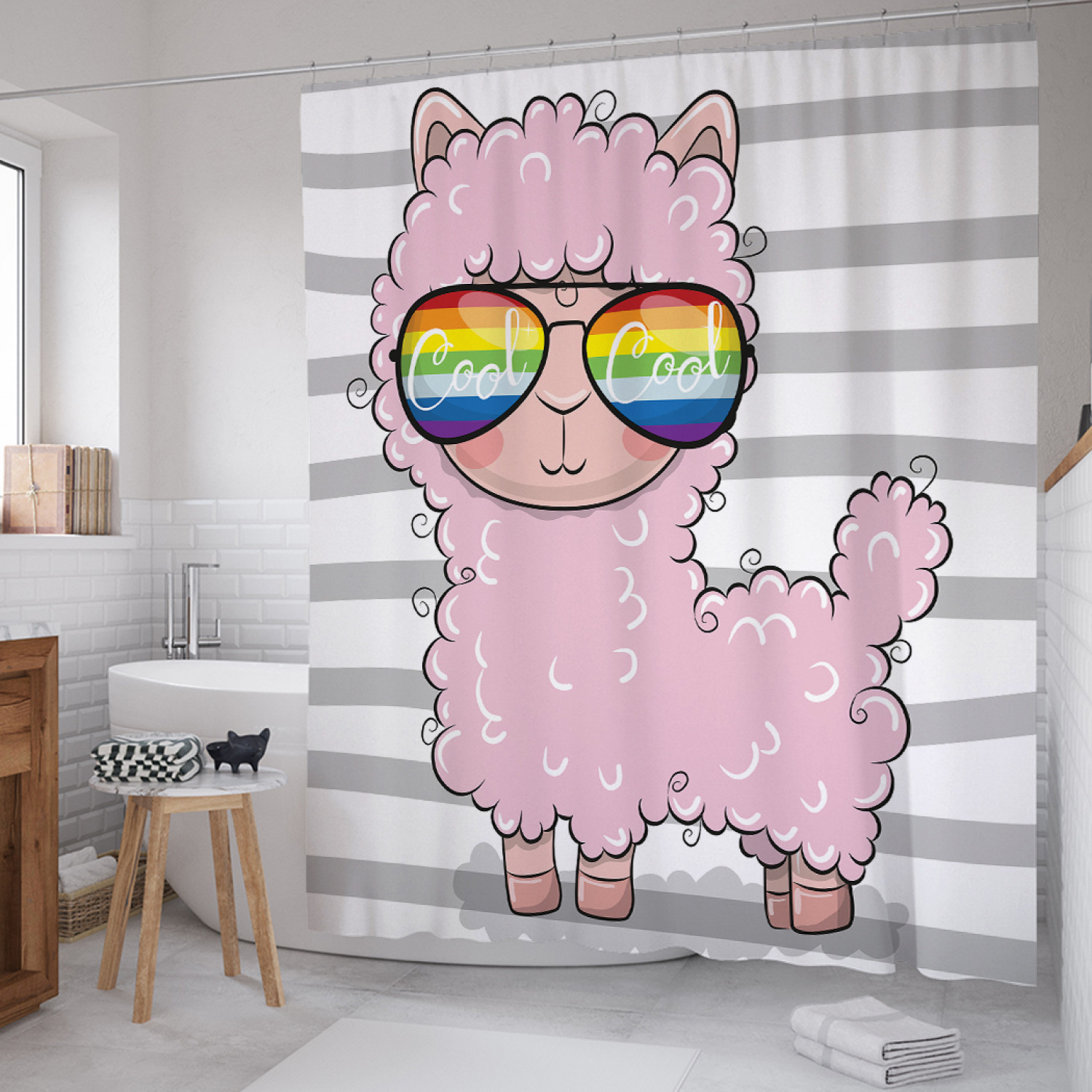 

Штора (занавеска) для ванной JoyArty "Мечтай о большем" из сатена, 180х200 см с крючками, Мечтай о большем