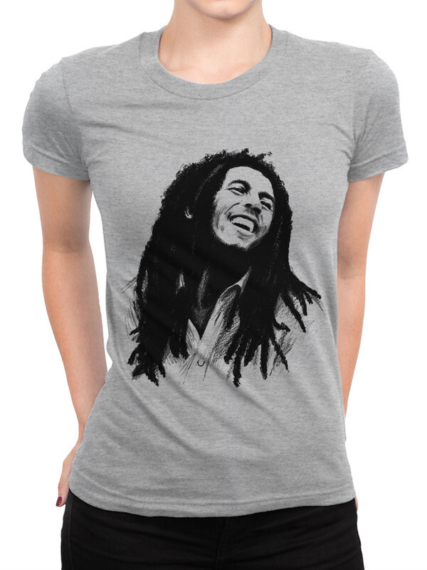 

Футболка женская Dream Shirts Боб Марли - Bob Marley серая 2XL, Серый, Боб Марли - Bob Marley