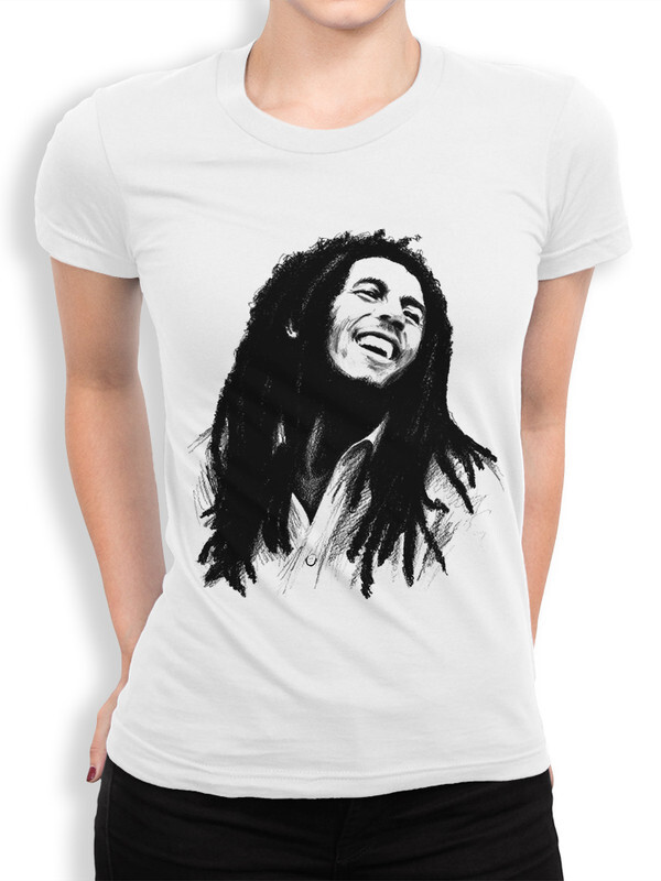 

Футболка женская Dream Shirts Боб Марли - Bob Marley белая L, Боб Марли - Bob Marley