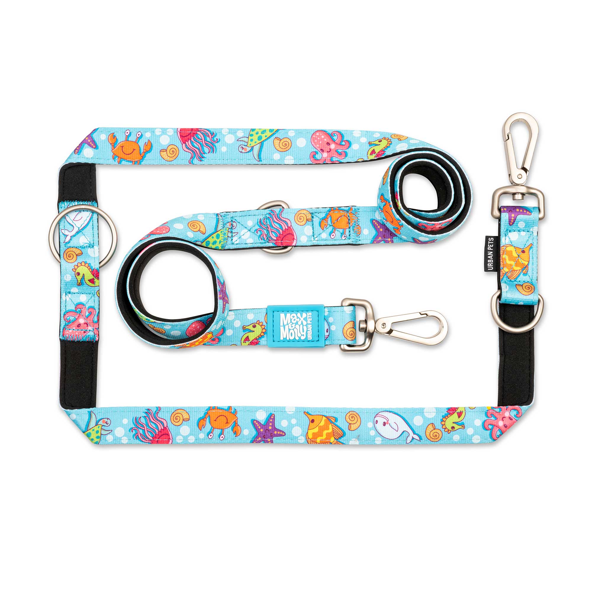 Поводок для собак Max&Molly Голубой океан, разноцветный, полиэстер, 2 м, размер L