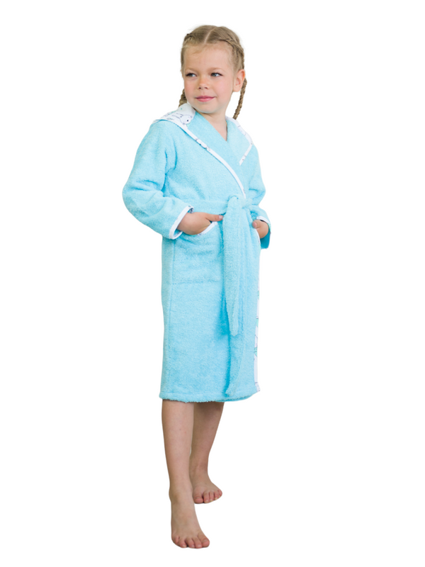 

Халат для девочек Bio-Textiles DH цв. голубой р. 122, DH