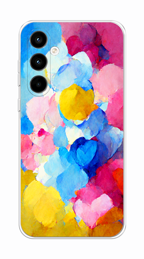 

Чехол на Samsung Galaxy A35 5G "Яркие пятна", Синий;голубой;желтый;розовый, 2109350-1